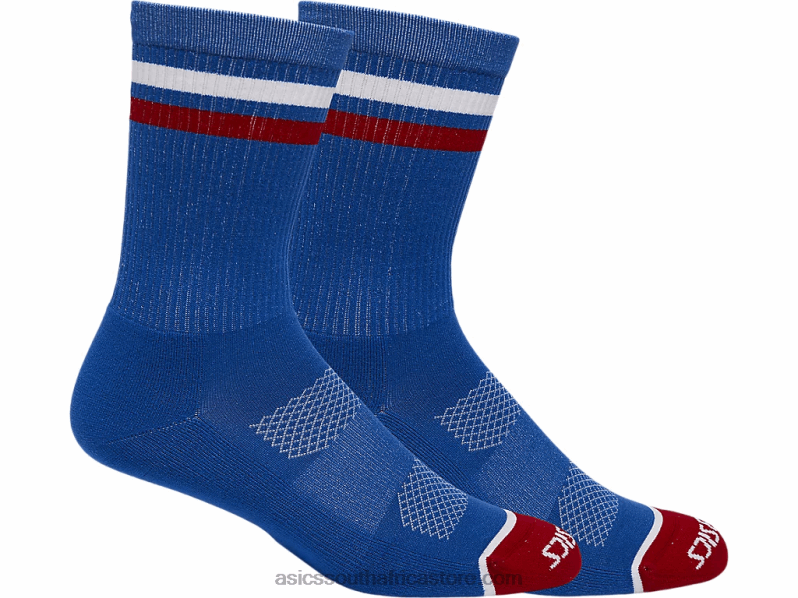 Asics Crew Socks Usa LH4X01288 Electric Blue/Electric Red