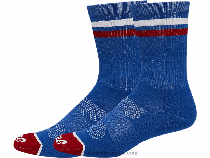 Asics Crew Socks Usa LH4X01288 Electric Blue/Electric Red