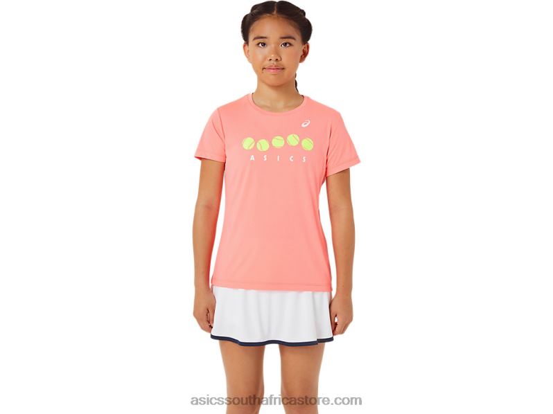 Kids Asics Tennis Graphic Tee LH4X04237 Guava
