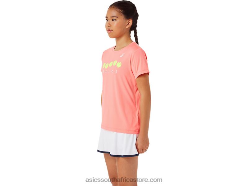 Kids Asics Tennis Graphic Tee LH4X04237 Guava