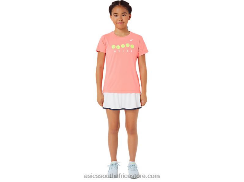 Kids Asics Tennis Graphic Tee LH4X04237 Guava