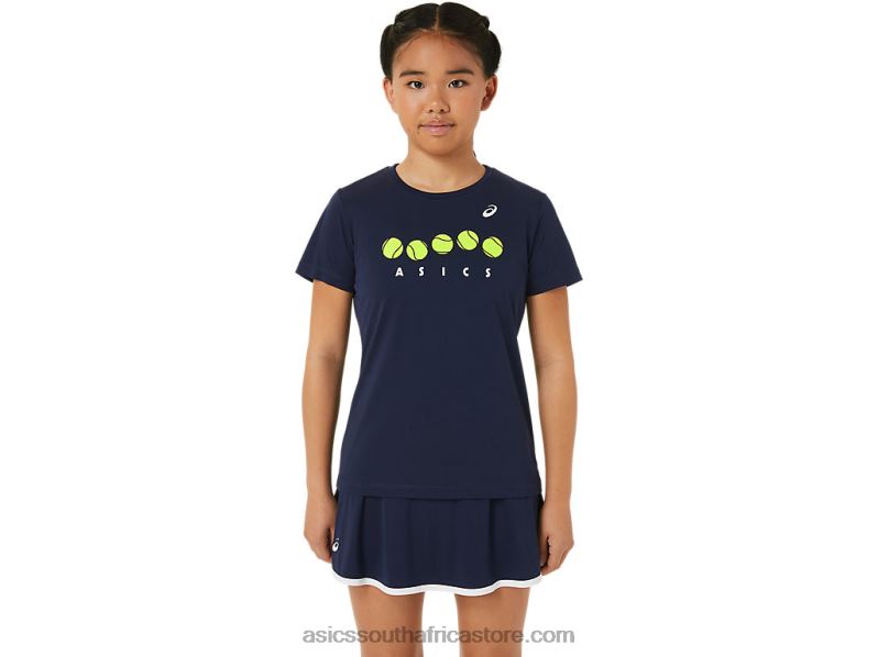 Kids Asics Tennis Graphic Tee LH4X04240 Midnight