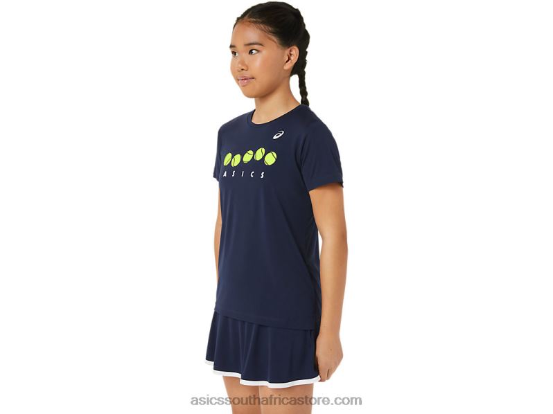 Kids Asics Tennis Graphic Tee LH4X04240 Midnight