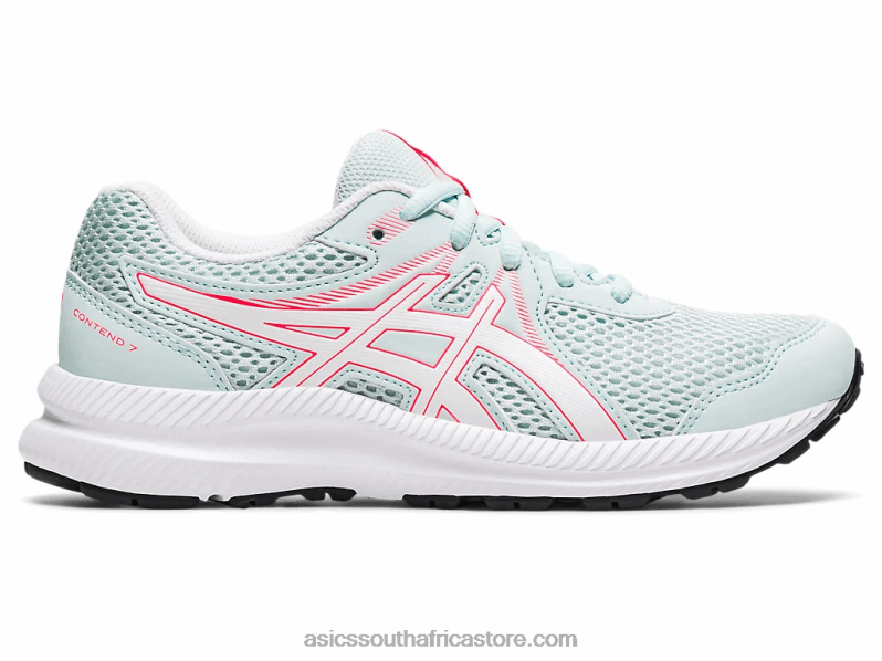 Kids Asics Contend 7 Grade School LH4X04548 Aqua Angel/White