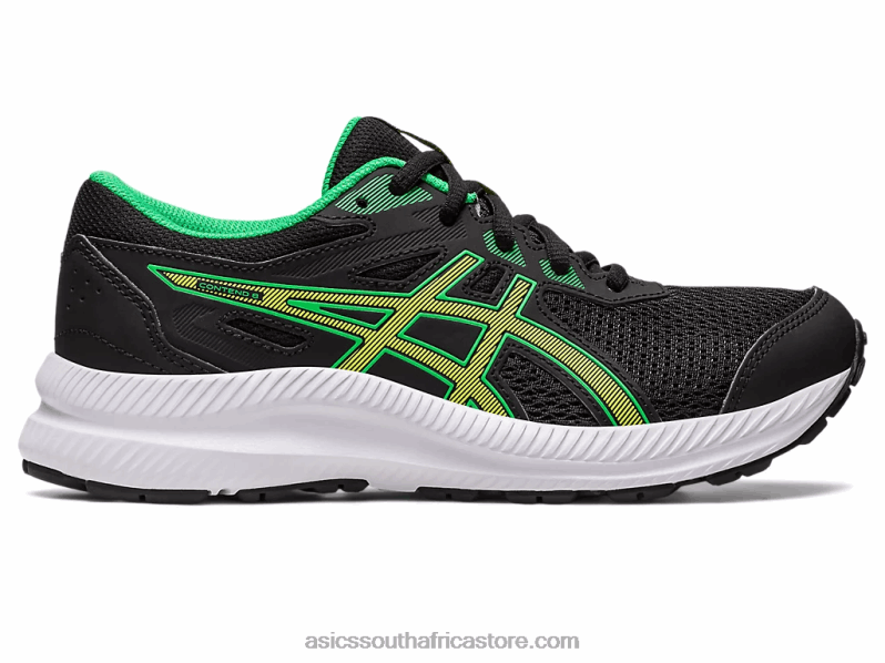 Kids Asics Contend 8 Grade School LH4X04246 Black/Lime Zest