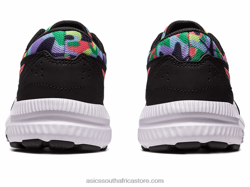 Kids Asics Contend 8 Grade School LH4X04250 Black/Papaya