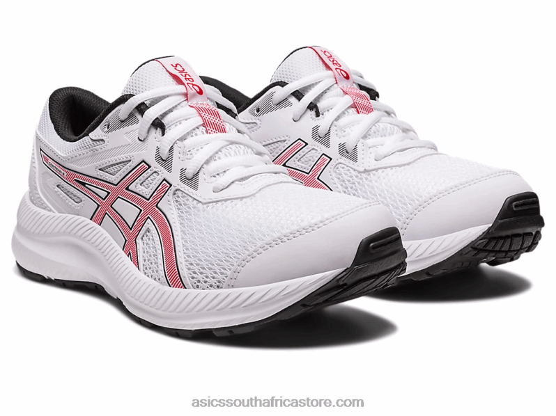 Kids Asics Contend 8 Grade School LH4X04281 White/Electric Red