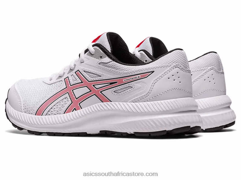 Kids Asics Contend 8 Grade School LH4X04281 White/Electric Red