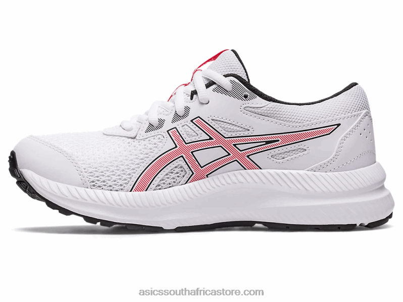 Kids Asics Contend 8 Grade School LH4X04281 White/Electric Red