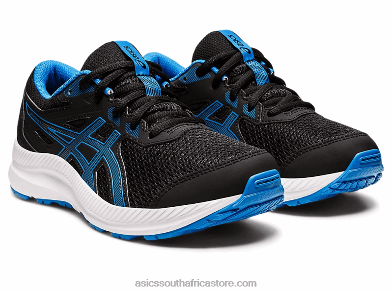 Kids Asics Contend 8 Grade School LH4X04394 Black/Electric Blue