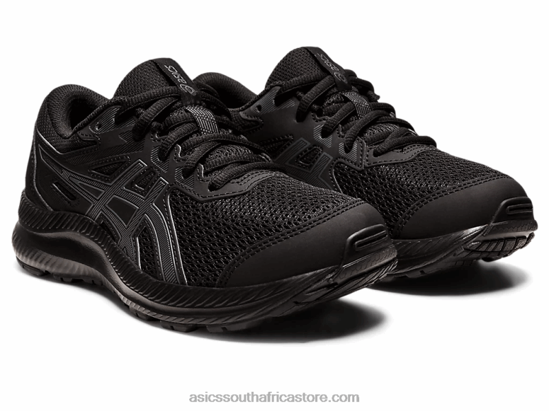 Kids Asics Contend 8 Grade School LH4X04402 Black/Carrier Grey