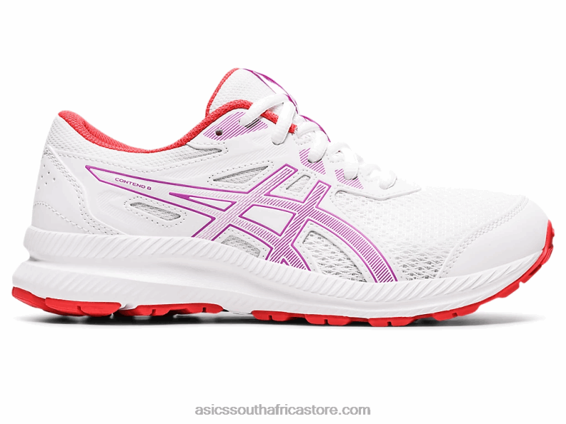 Kids Asics Contend 8 Grade School LH4X04404 White/Orchid