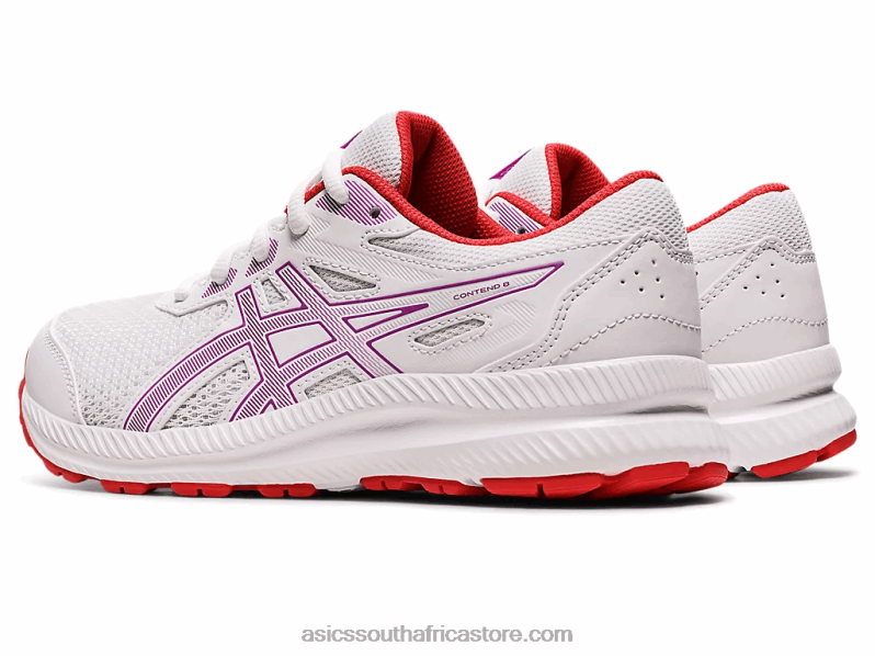 Kids Asics Contend 8 Grade School LH4X04404 White/Orchid