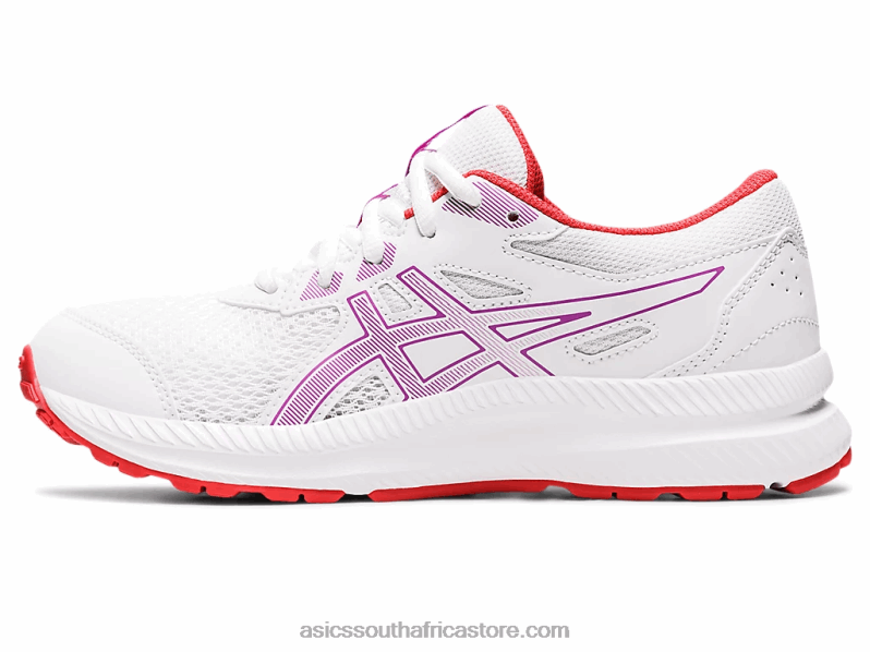 Kids Asics Contend 8 Grade School LH4X04404 White/Orchid