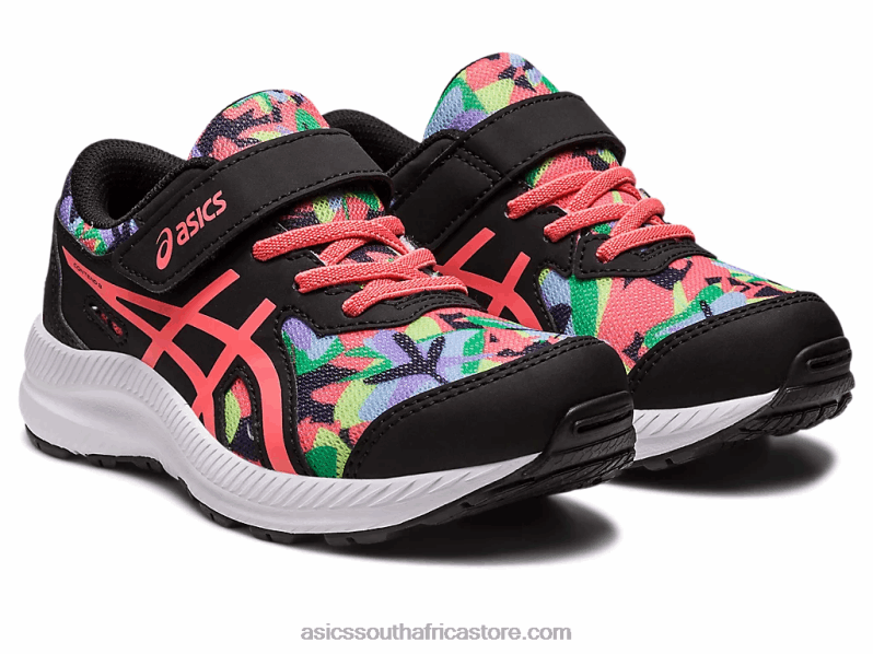 Kids Asics Contend 8 Pre-School LH4X04249 Black/Papaya