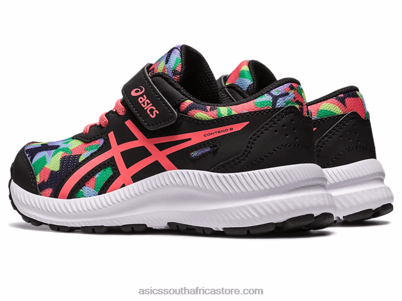 Kids Asics Contend 8 Pre-School LH4X04249 Black/Papaya