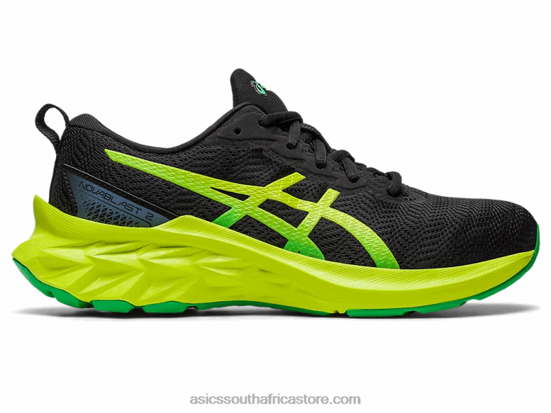 Kids Asics Novablast 2 Grade School LH4X04309 Black/Lime Zest