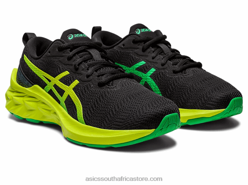Kids Asics Novablast 2 Grade School LH4X04309 Black/Lime Zest