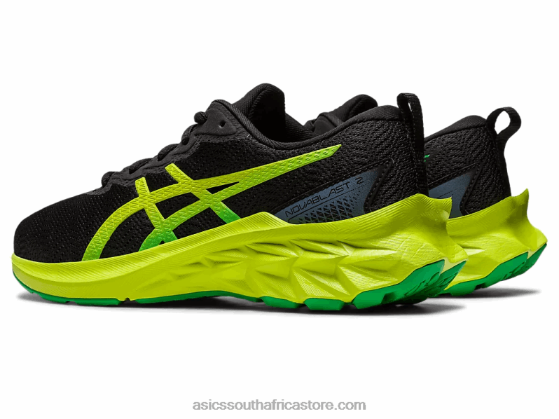 Kids Asics Novablast 2 Grade School LH4X04309 Black/Lime Zest
