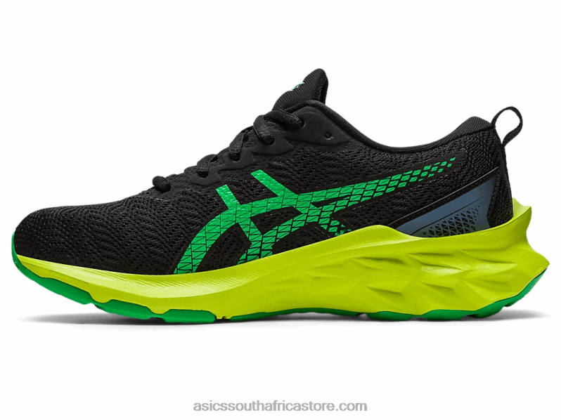 Kids Asics Novablast 2 Grade School LH4X04309 Black/Lime Zest