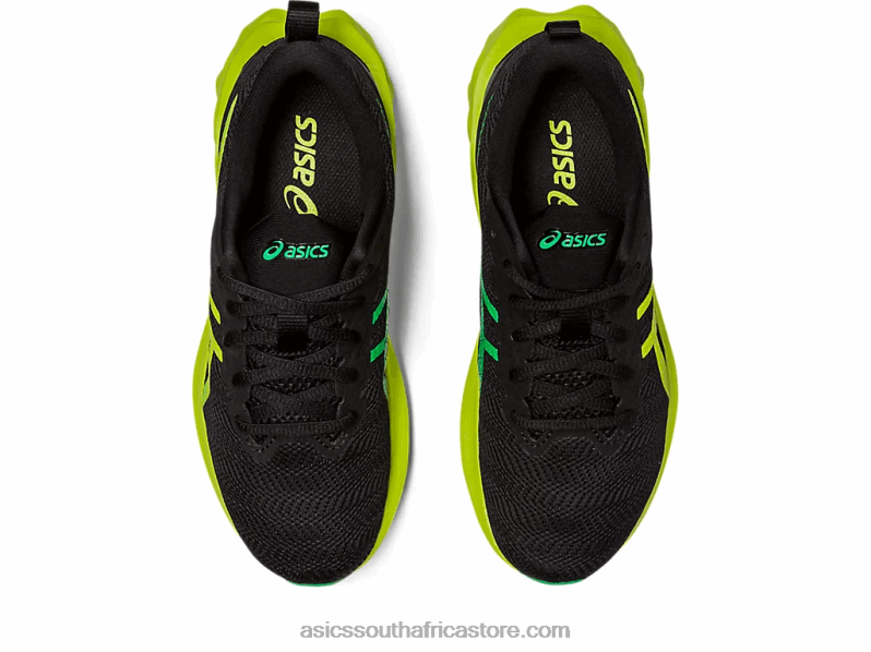 Kids Asics Novablast 2 Grade School LH4X04309 Black/Lime Zest
