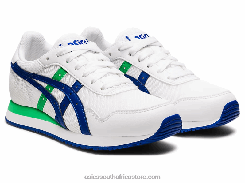 Kids Asics Tiger Runner Grade School LH4X04500 White/Monaco Blue
