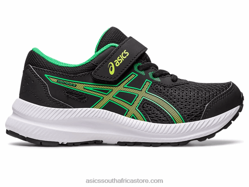 Kids Asics Contend 8 Pre-School LH4X04243 Black/Lime Zest