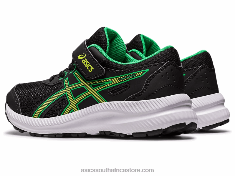 Kids Asics Contend 8 Pre-School LH4X04243 Black/Lime Zest