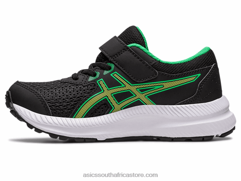 Kids Asics Contend 8 Pre-School LH4X04243 Black/Lime Zest