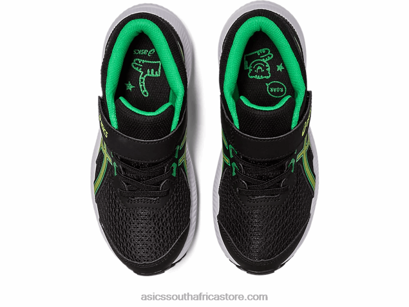 Kids Asics Contend 8 Pre-School LH4X04243 Black/Lime Zest