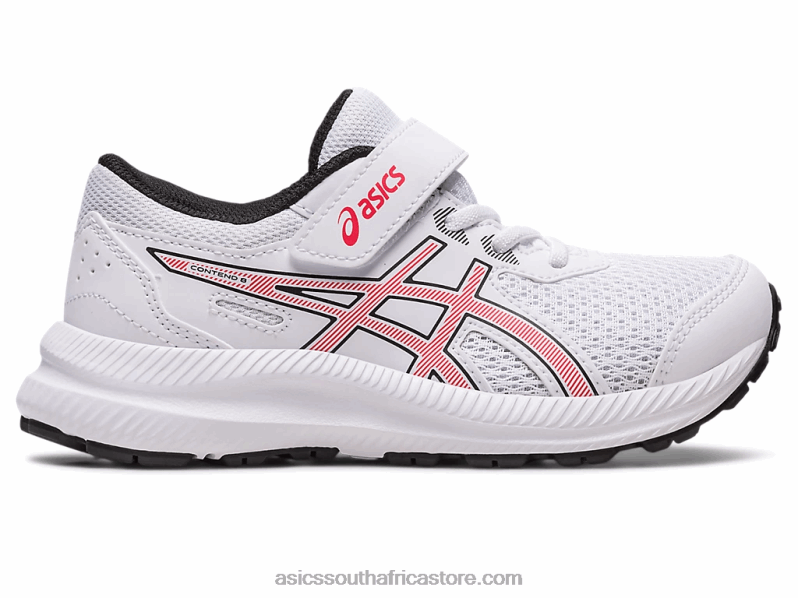Kids Asics Contend 8 Pre-School LH4X04297 White/Electric Red