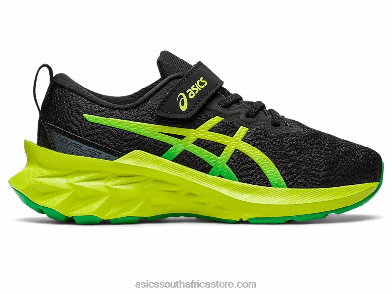 Kids Asics Novablast 2 Pre-School LH4X04224 Black/Lime Zest