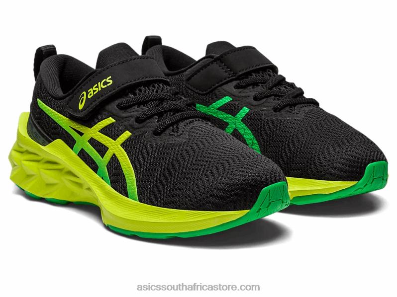 Kids Asics Novablast 2 Pre-School LH4X04224 Black/Lime Zest
