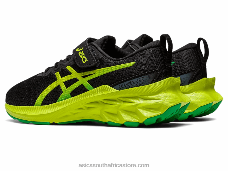 Kids Asics Novablast 2 Pre-School LH4X04224 Black/Lime Zest