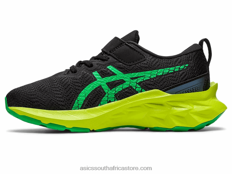 Kids Asics Novablast 2 Pre-School LH4X04224 Black/Lime Zest