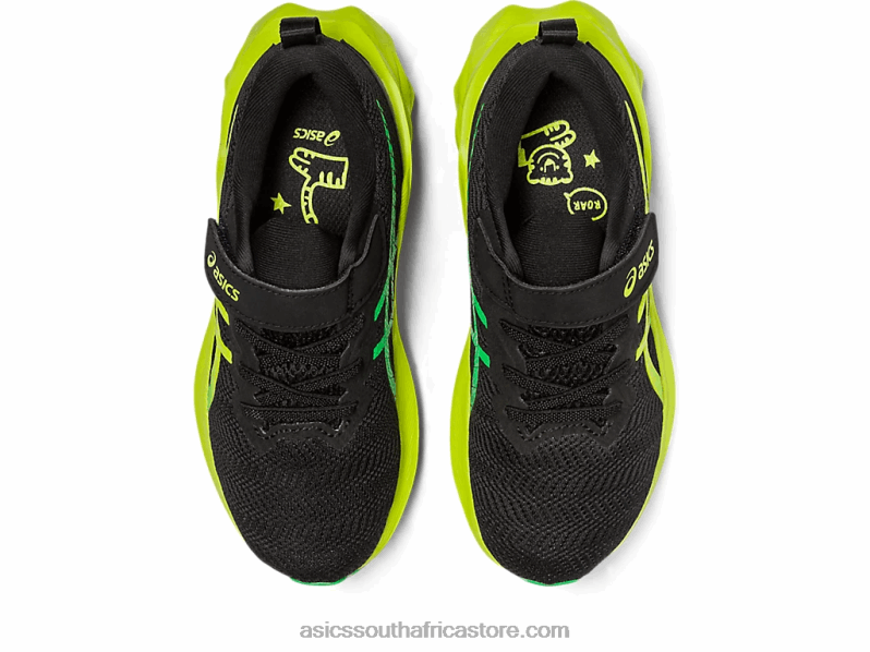 Kids Asics Novablast 2 Pre-School LH4X04224 Black/Lime Zest
