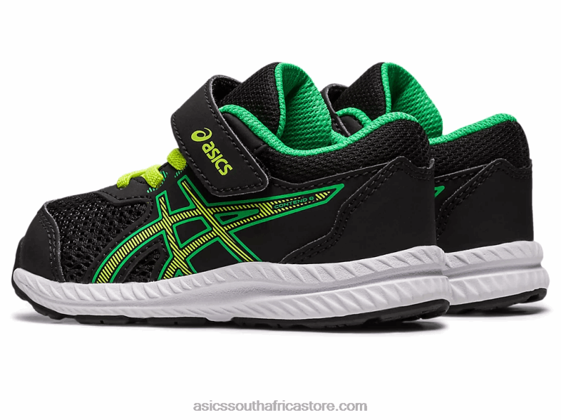 Kids Asics Contend 8 Toddler Size LH4X04316 Black/Lime Zest