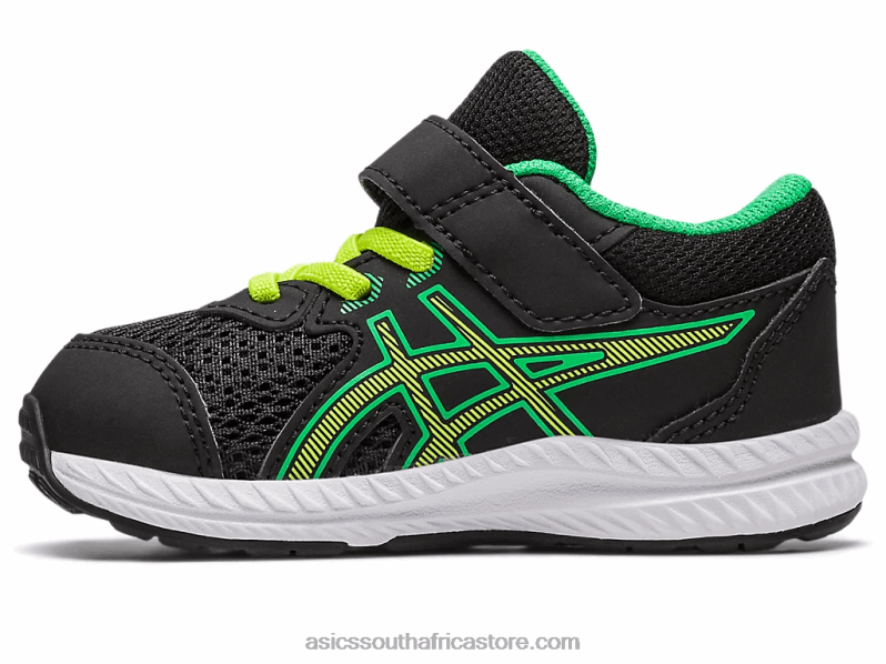 Kids Asics Contend 8 Toddler Size LH4X04316 Black/Lime Zest