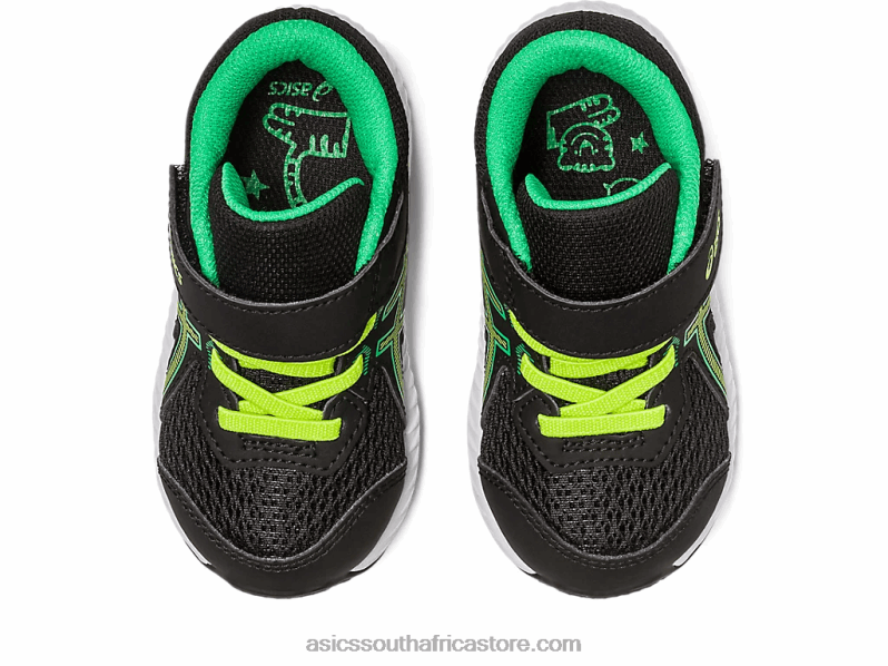 Kids Asics Contend 8 Toddler Size LH4X04316 Black/Lime Zest