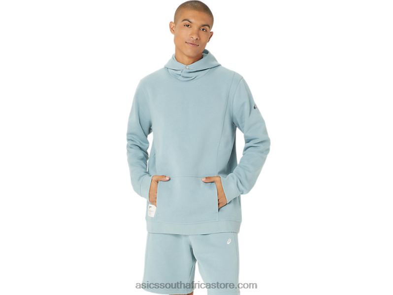 Men Asics Sunday Fleece Hoodie LH4X024 Light Steel