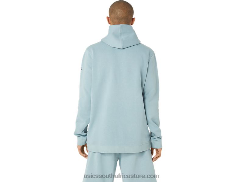 Men Asics Sunday Fleece Hoodie LH4X024 Light Steel