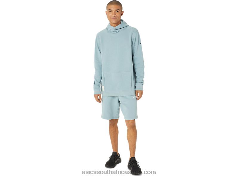 Men Asics Sunday Fleece Hoodie LH4X024 Light Steel