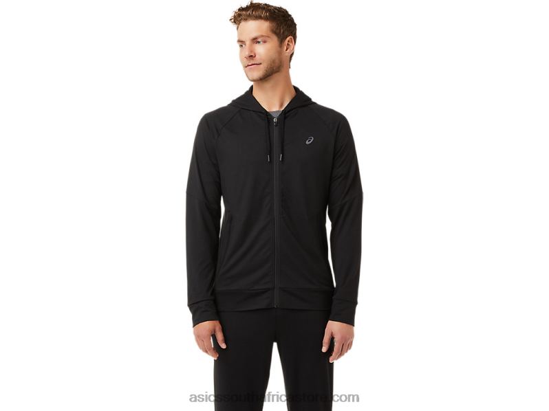 Men Asics Tech Full Zip Hoodie LH4X02029 Performance Black