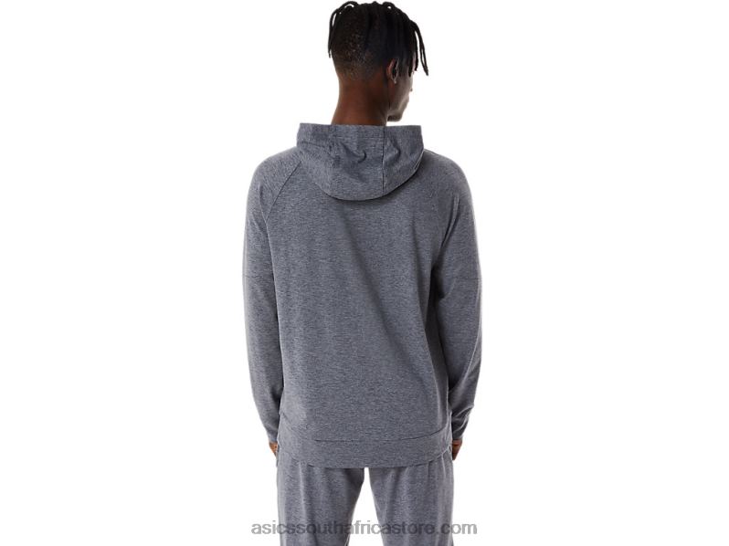 Men Asics Tech Full Zip Hoodie LH4X0817 Metropolis Grey Heather