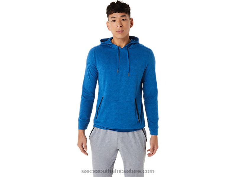 Men Asics Tech Pullover Hoodie LH4X01420 Lake Drive Heather