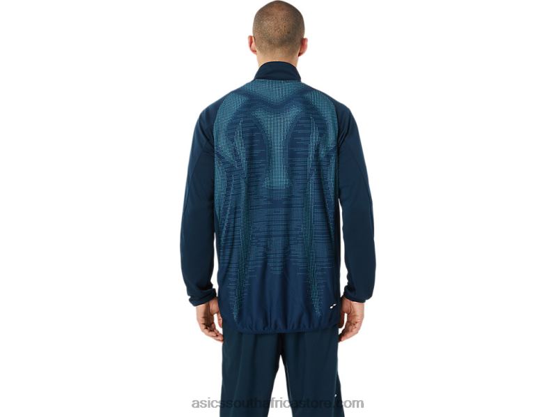 Men Asics Actibreeze Jacquard Jacket LH4X01503 French Blue