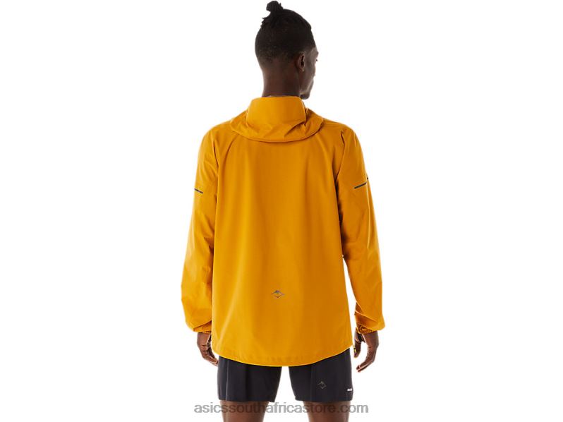 Men Asics Fujitrail Waterproof Jacket LH4X0545 Sandstorm