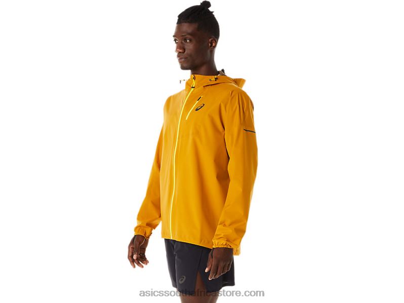 Men Asics Fujitrail Waterproof Jacket LH4X0545 Sandstorm