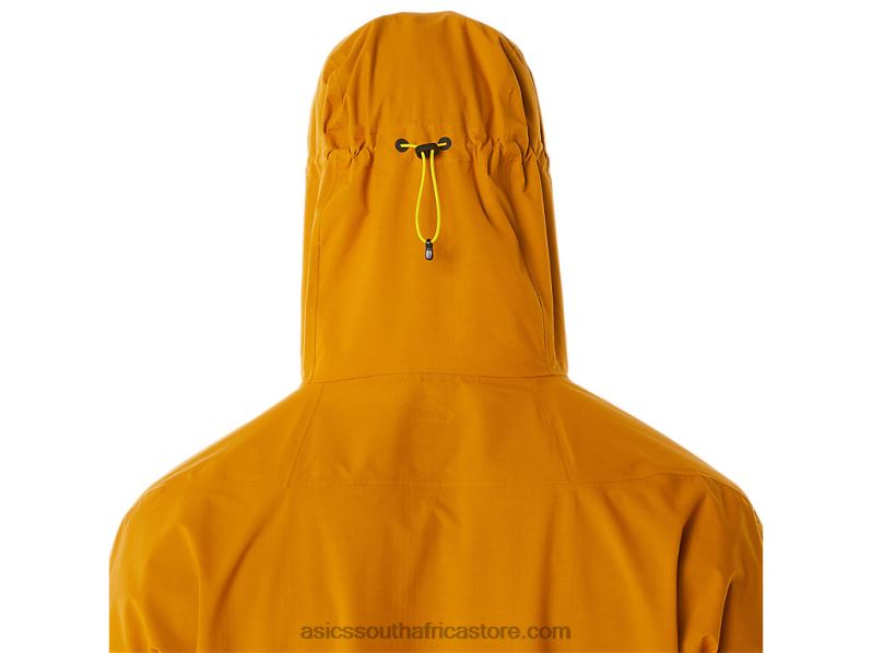 Men Asics Fujitrail Waterproof Jacket LH4X0545 Sandstorm