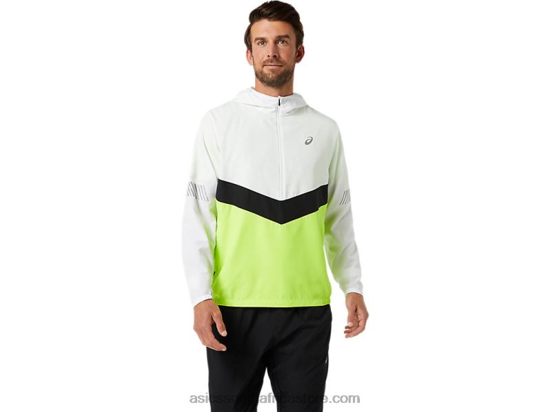 Men Asics Lite-Show Jacket LH4X01348 Brilliant White/Hazard Green